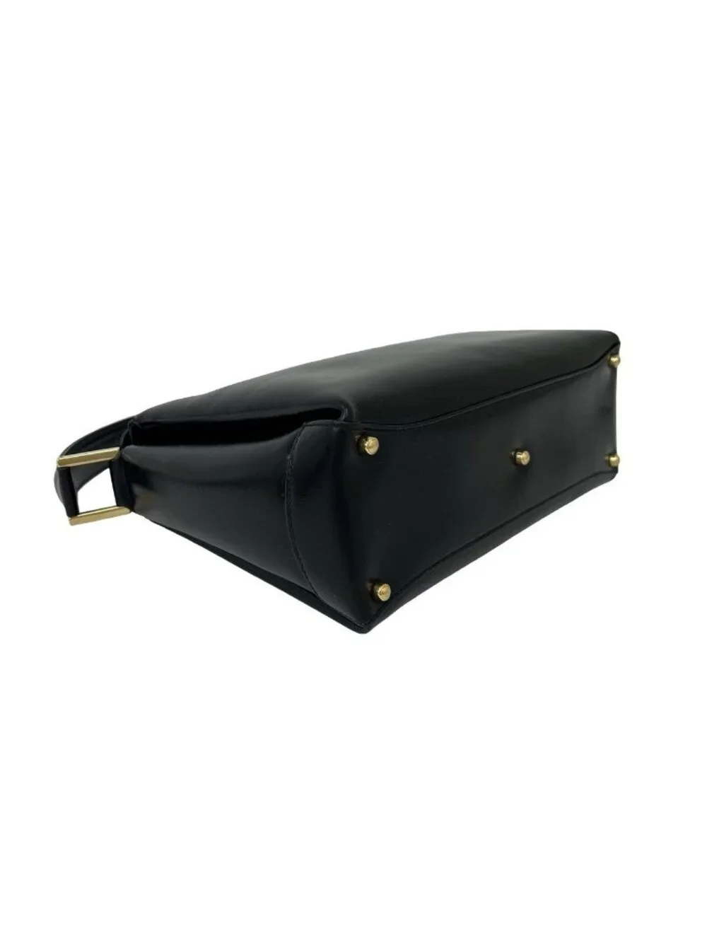 Gucci Vintage Logo Leather Handbag Mini Tote Black